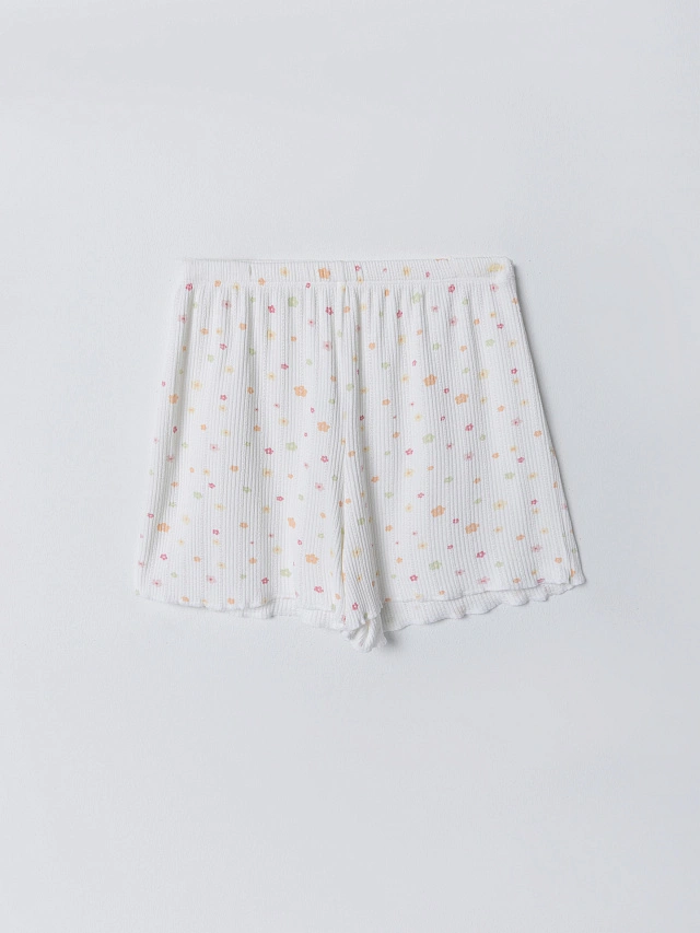 Комплект домашний женский белый с цветочным принтом - 8