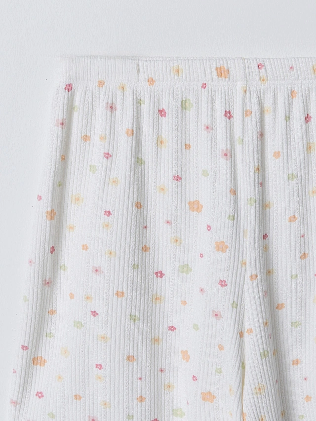 Комплект домашний женский белый с цветочным принтом - 9