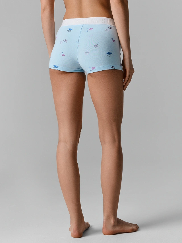 Шорты домашние женские голубые - 4