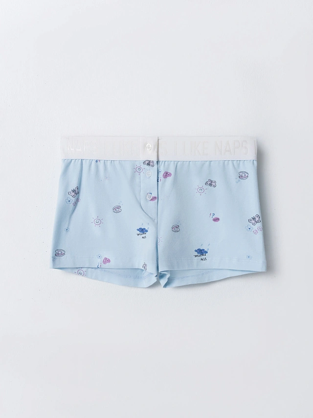 Шорты домашние женские голубые - 5