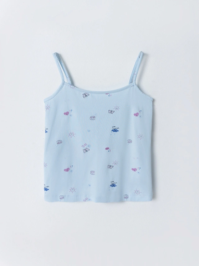 Комплект домашний женский голубой с узором - 5