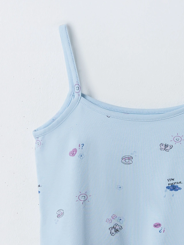 Комплект домашний женский голубой с узором - 6