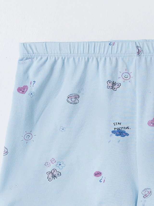 Комплект домашний женский голубой с узором - 9