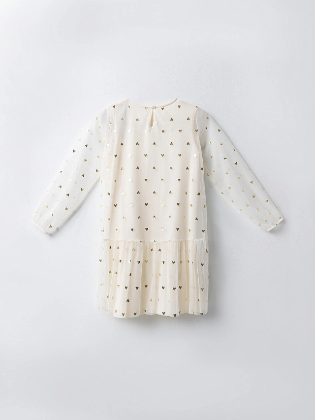 Платье для девочек нарядное с блестящими сердечками - 5