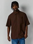 Рубашка мужская льняная коричневая