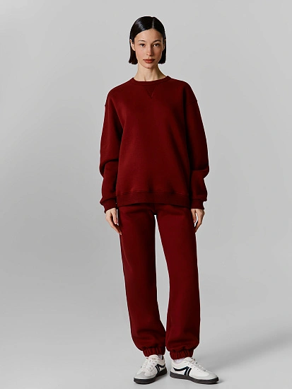 картинка Теплый комплект женский бордовый с начесом от магазина стильной одежды Mark Formelle