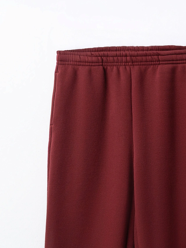 Теплые брюки женские бордовые с начесом - 6