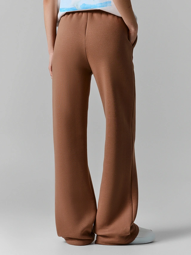 Теплые брюки женские коричневые с начесом - 3