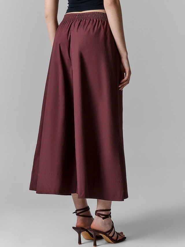 Брюки кюлоты женские бордовые - 3