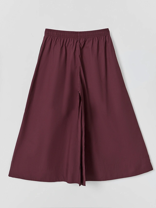 Брюки кюлоты женские бордовые - 7