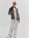 Толстовка для девочек серая на молнии