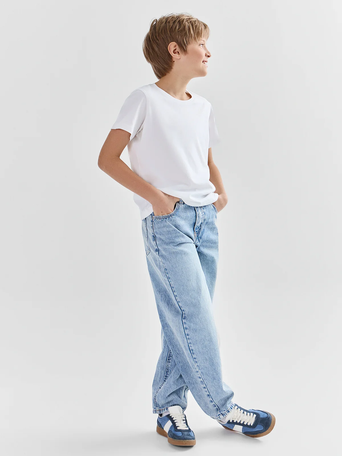 Джинсы baggy leg для мальчиков голубые - 3