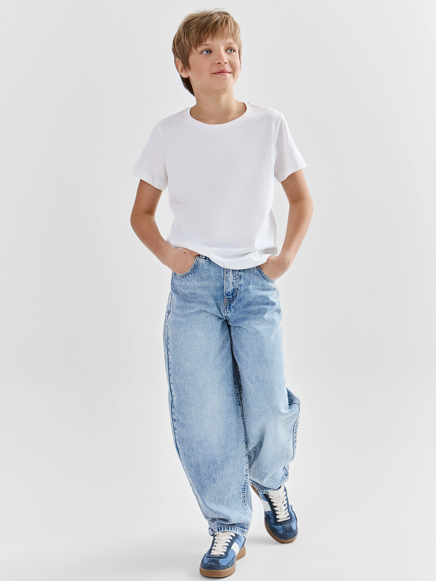 Джинсы baggy leg для мальчиков голубые