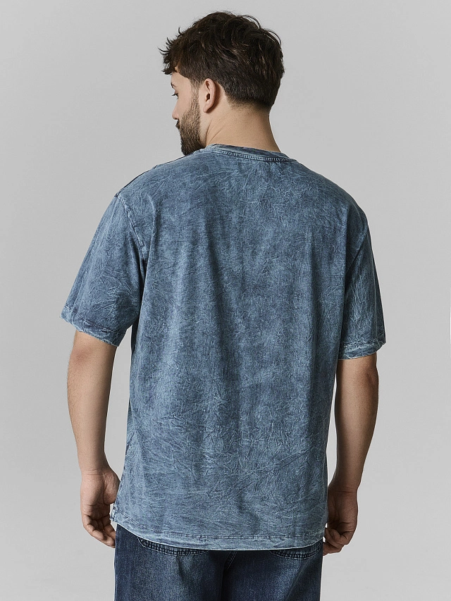 Футболка мужская серая с надписью "Сейчастье" из хлопка - 4