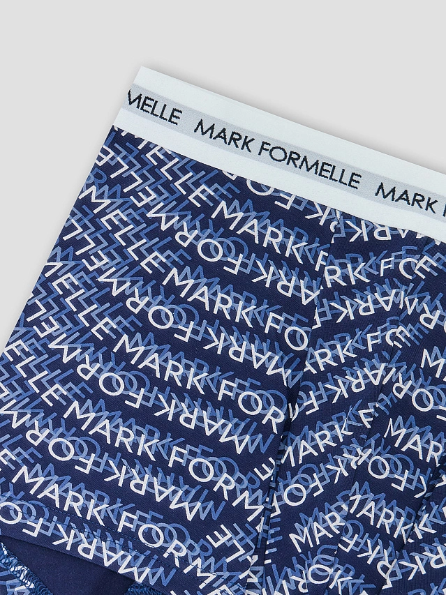Трусы боксеры мужские синие с надписью Mark Formelle - 9
