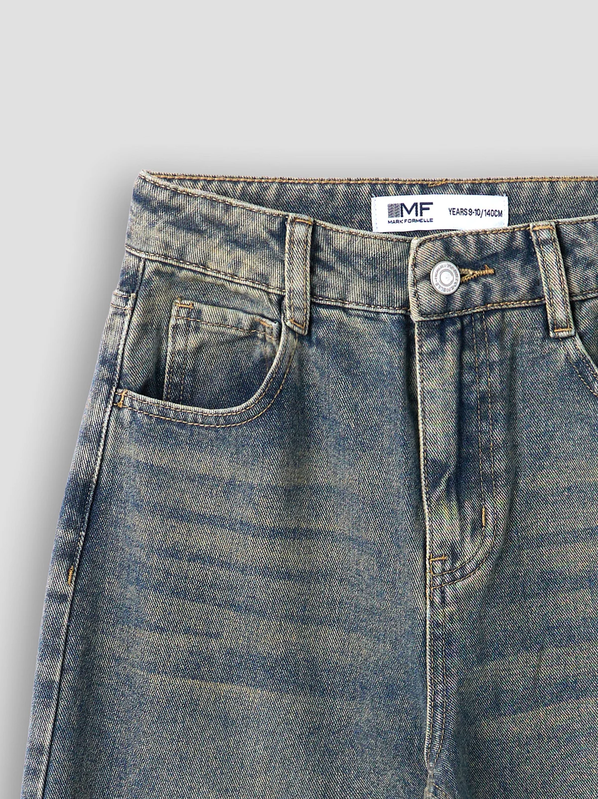 Джинсы для девочек Baggy fit с высокой посадкой