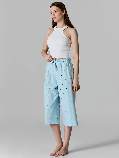 картинка Бриджи домашние женские голубые широкие от магазина стильной одежды Mark Formelle