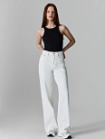 Джинсы женские wide leg белые с высокой посадкой