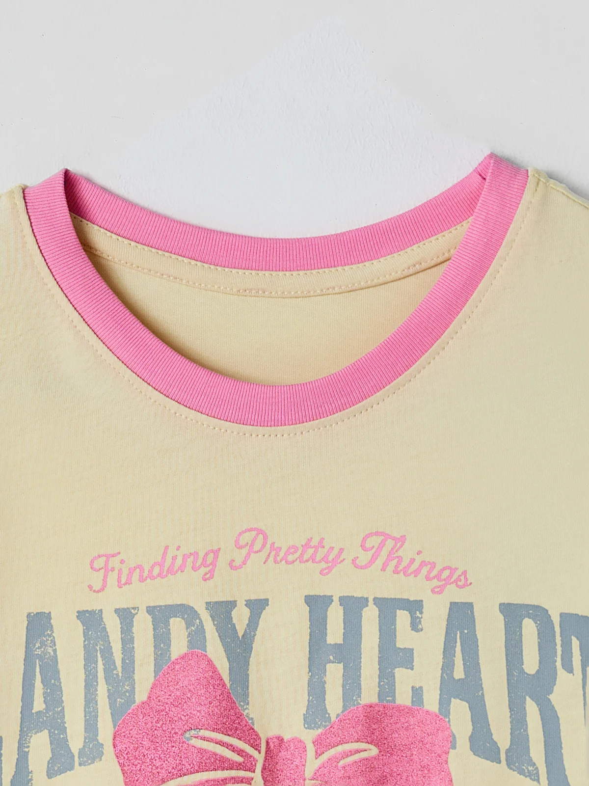 Комплект для девочек желтый с надписью прямого кроя - 7