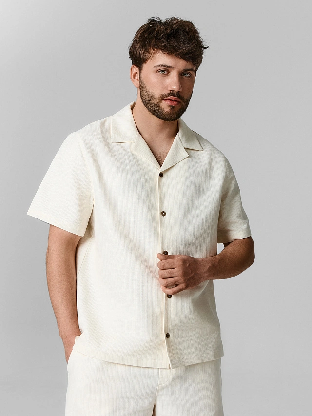 Комплект мужской бежевый льняной - 3