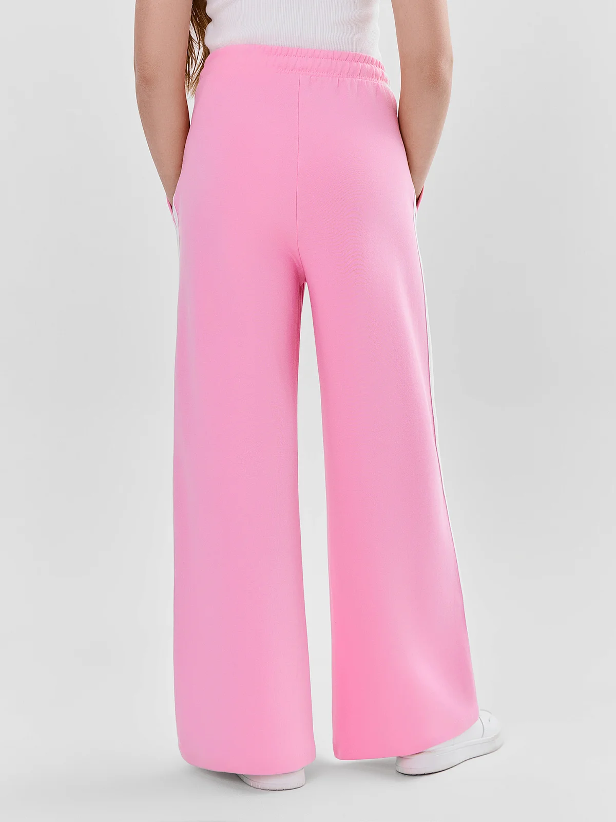 Брюки для девочек розовые прямого кроя - 5