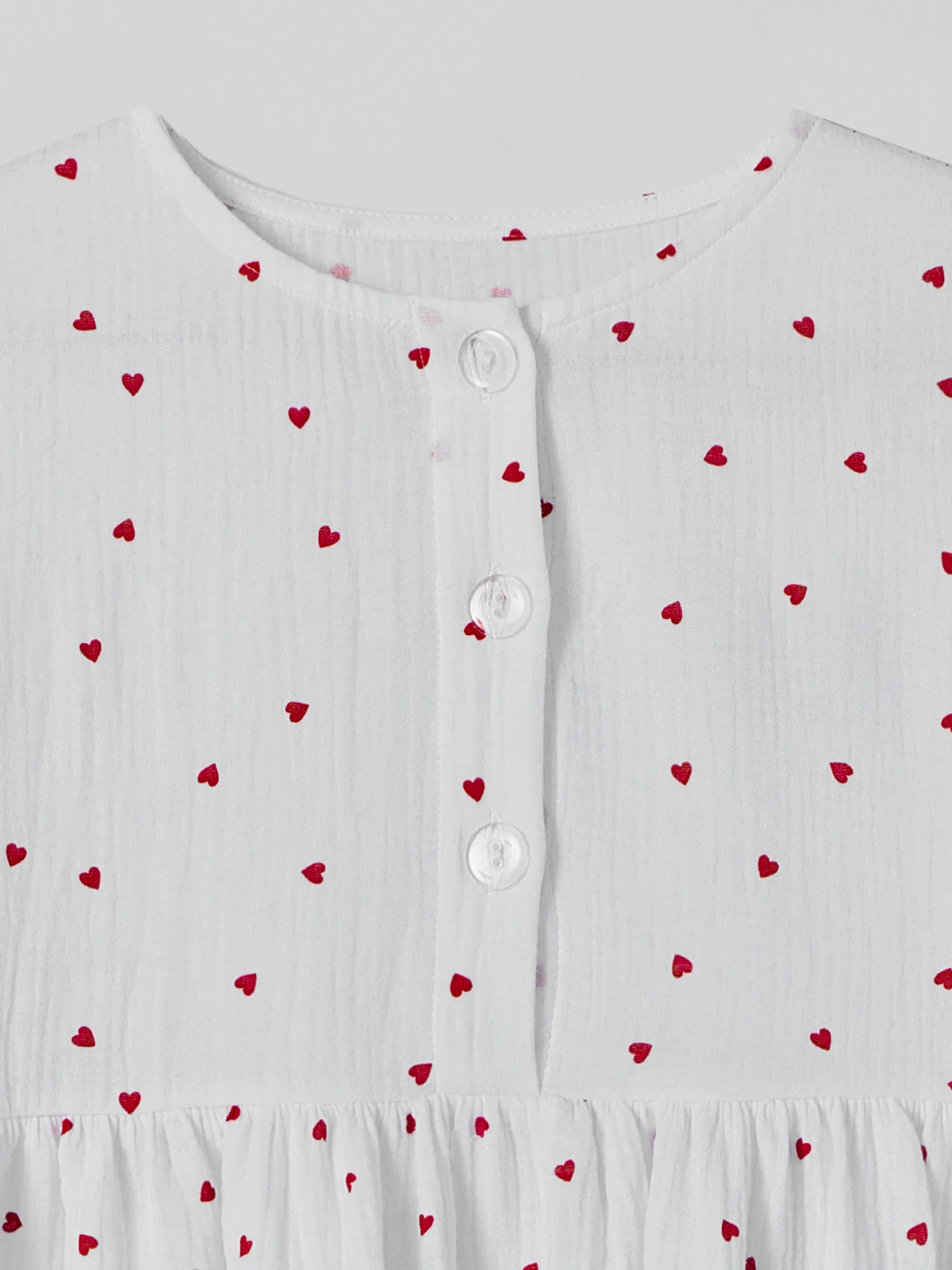 Платья для девочек белое с принтом в сердечко - 6
