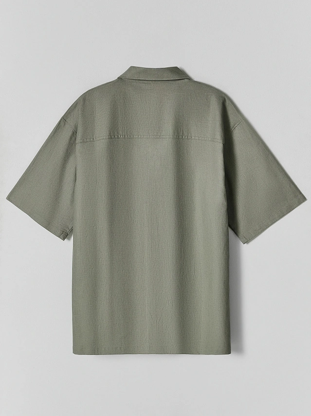 Комплект мужской зеленый льняной - 8