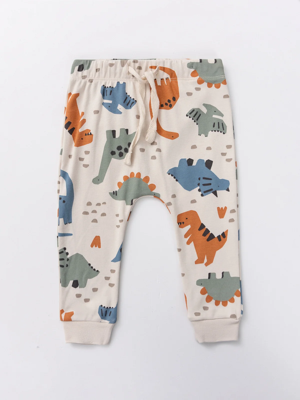 Комплект детский для малышей бежевый с узором динозавров - 4