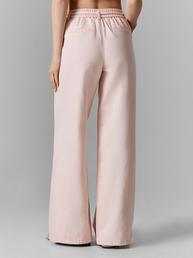 Джинсы женские wide leg розовые - 4