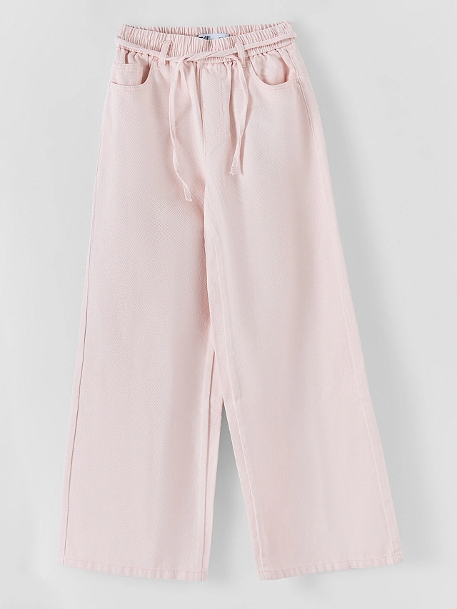 Джинсы женские wide leg розовые - 5