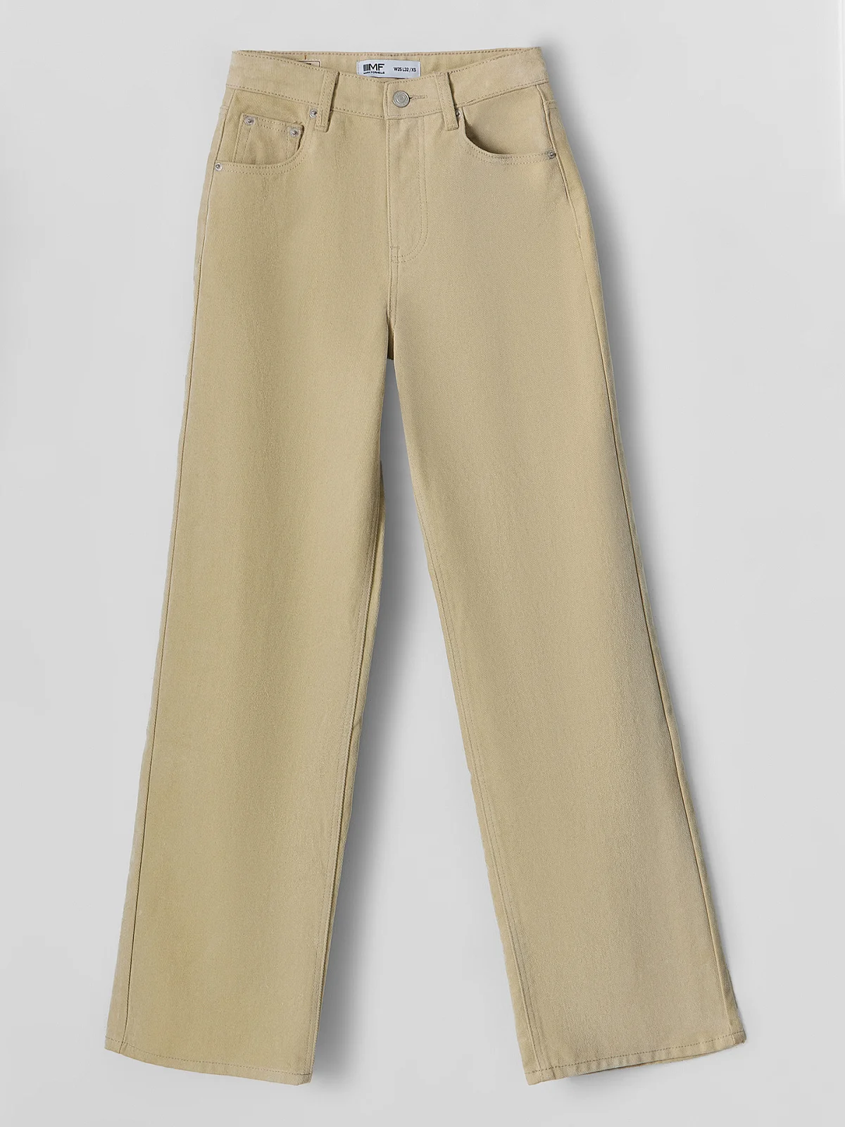 Джинсы wide leg женские бежевые с высокой посадкой - 6
