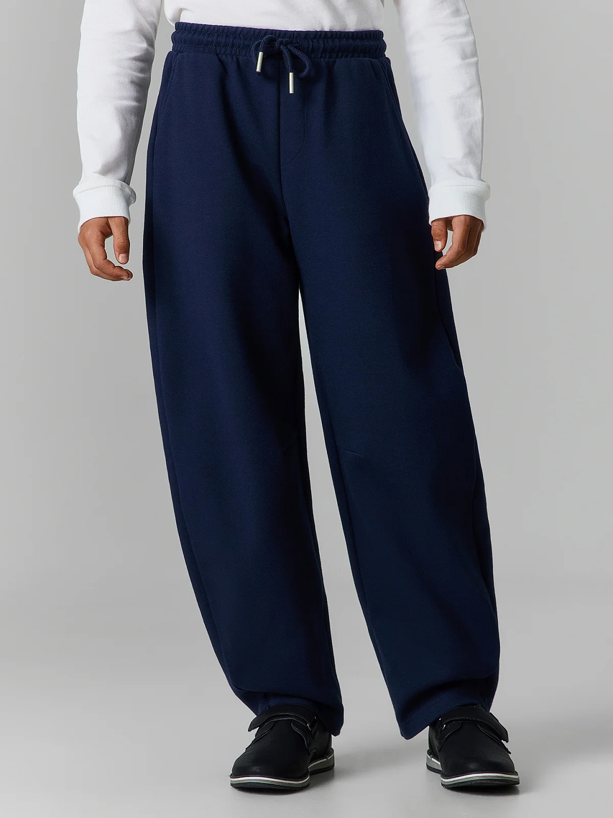 Брюки школьные для мальчиков синие оверсайз - 6