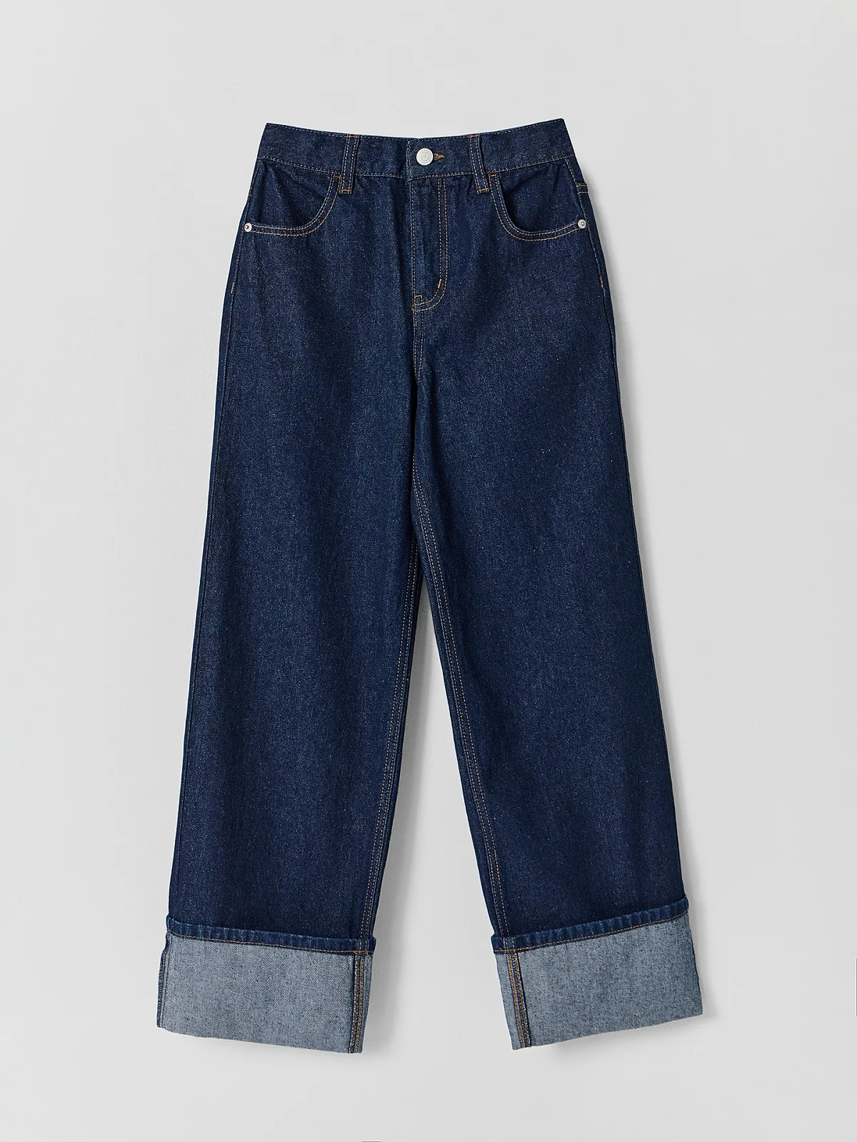 Джинсы Wide leg для девочек синие - 6