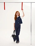 Брюки клеш школьные для девочек синие