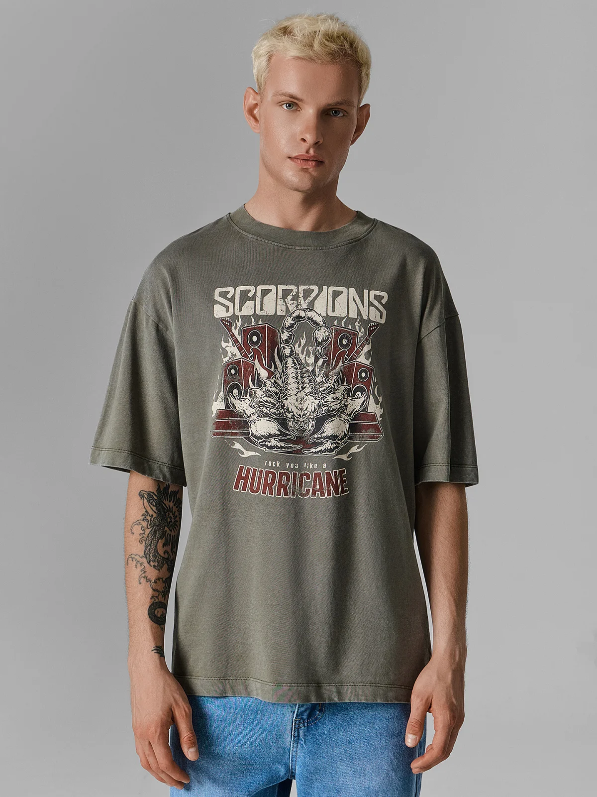 Футболка мужская "Scorpions" зеленая - 3