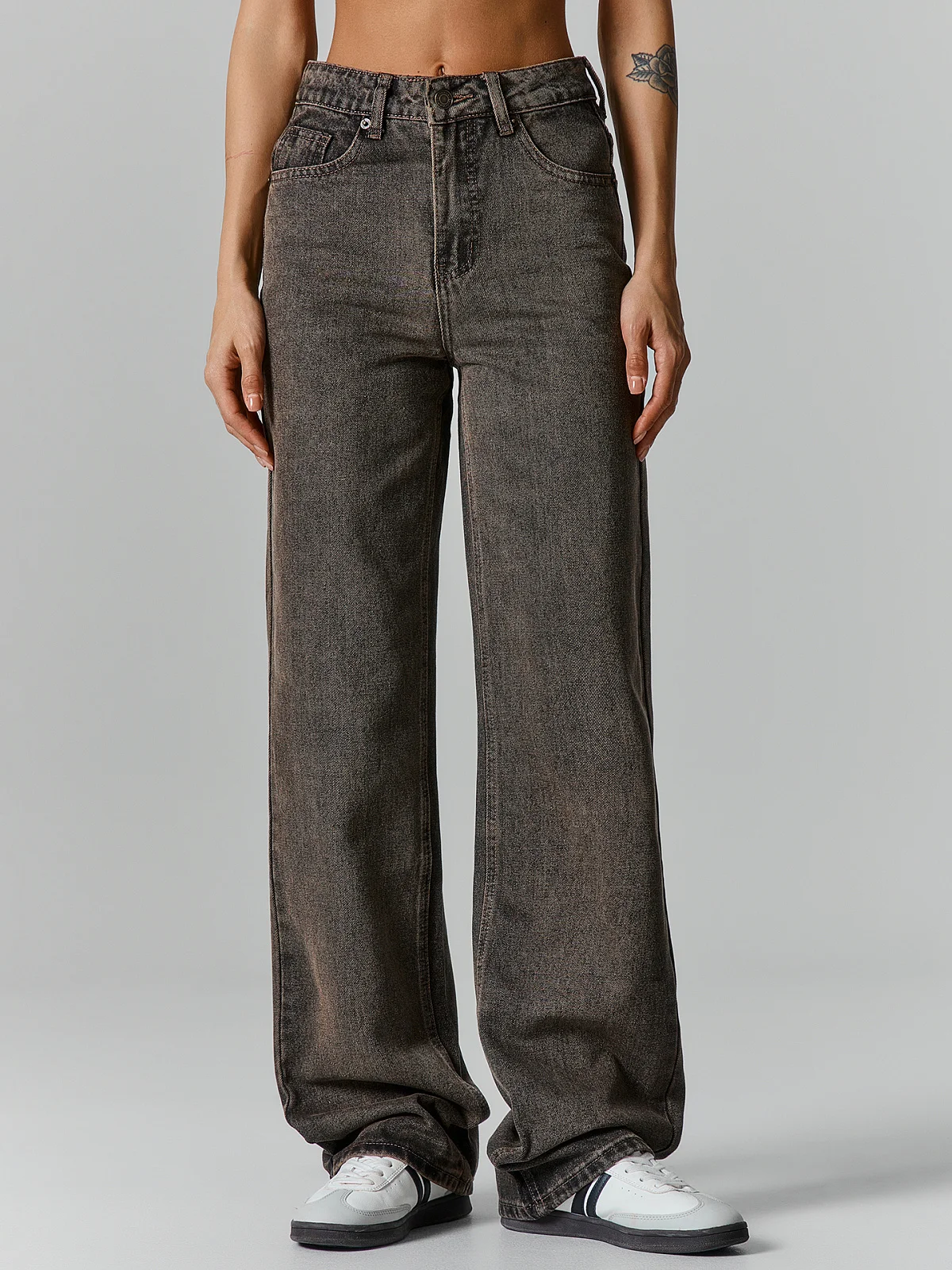 Джинсы Straight fit женские серые