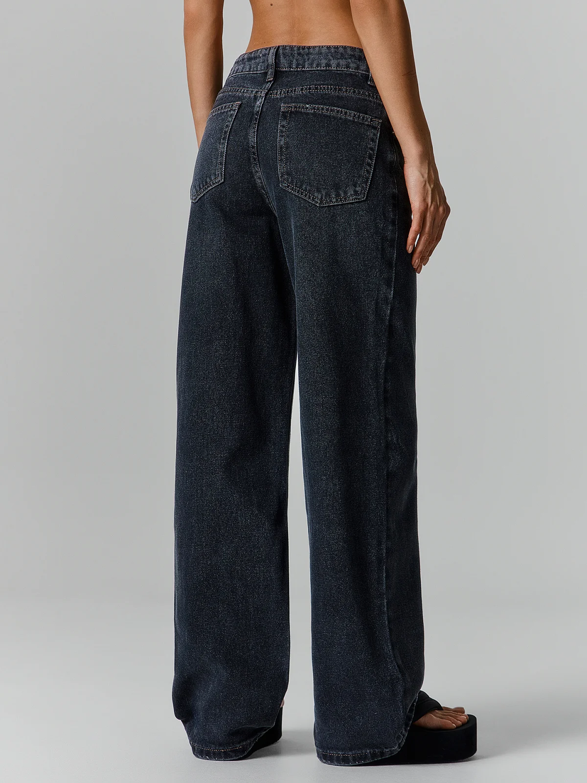 Джинсы Wide leg fit женские серые - 5