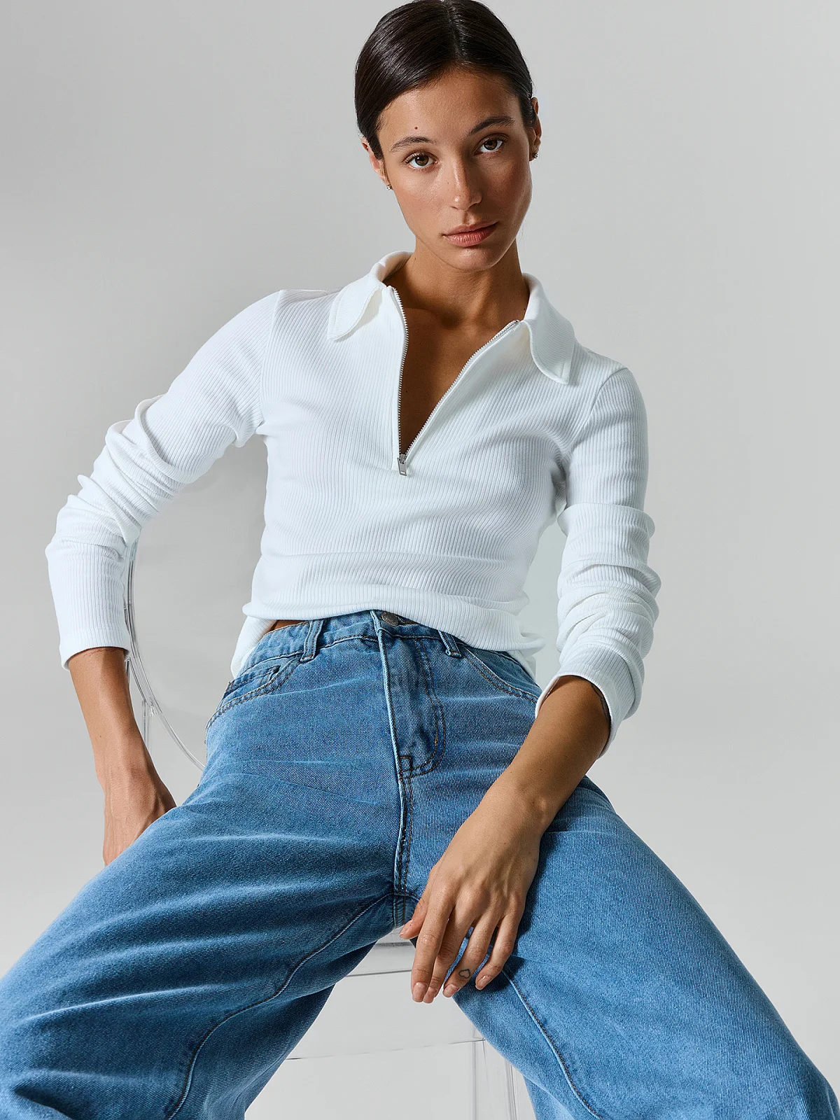 Джинсы Wide leg fit женские синие - 2
