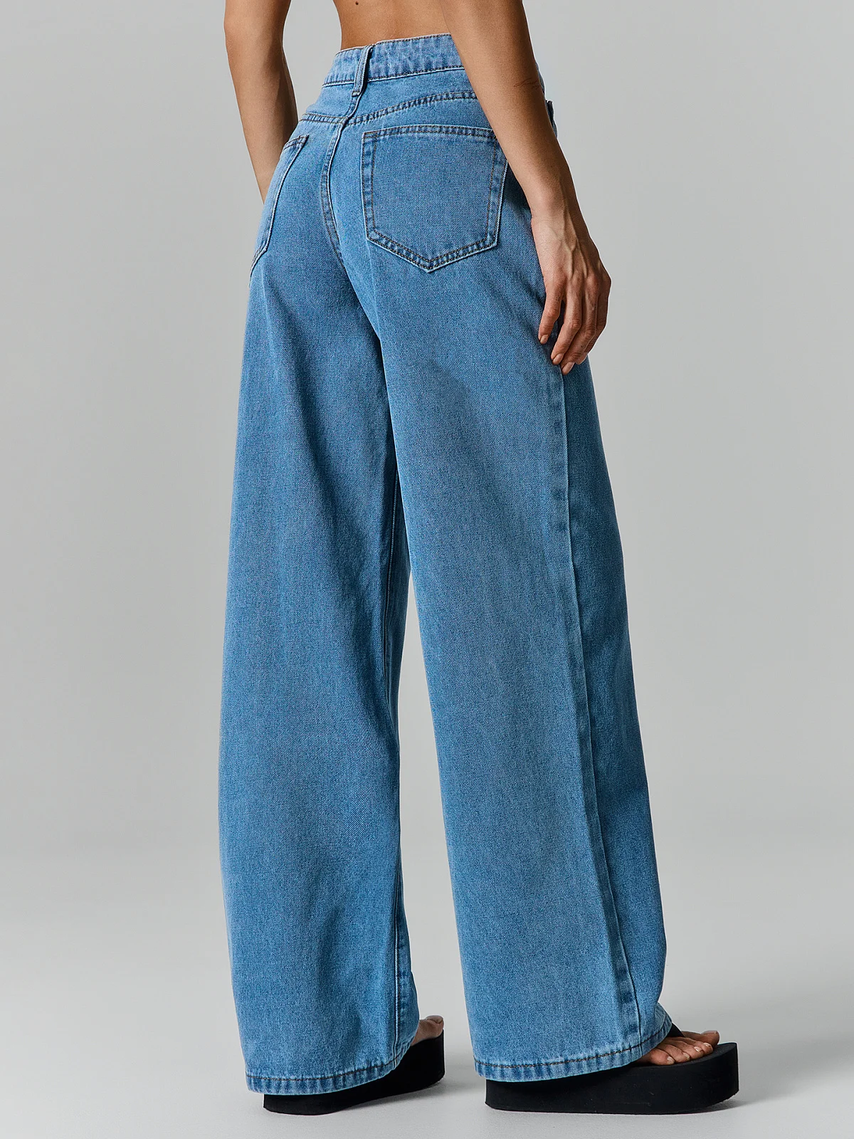 Джинсы Wide leg fit женские синие - 7