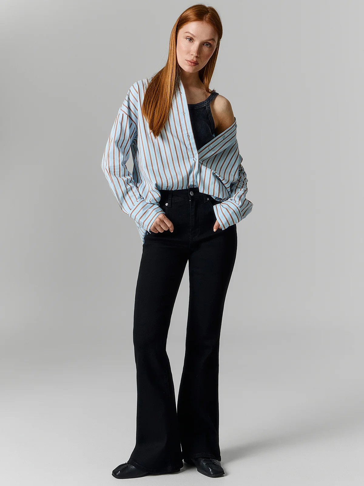 Джинсы Flare fit женские черные