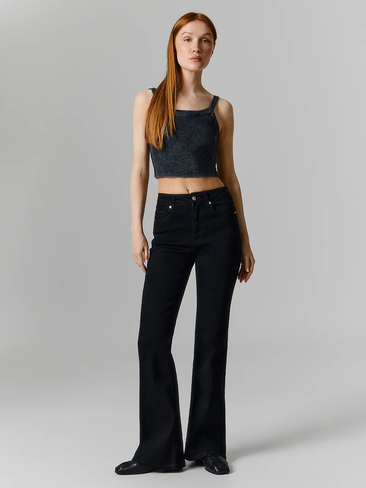Джинсы Flare fit женские черные