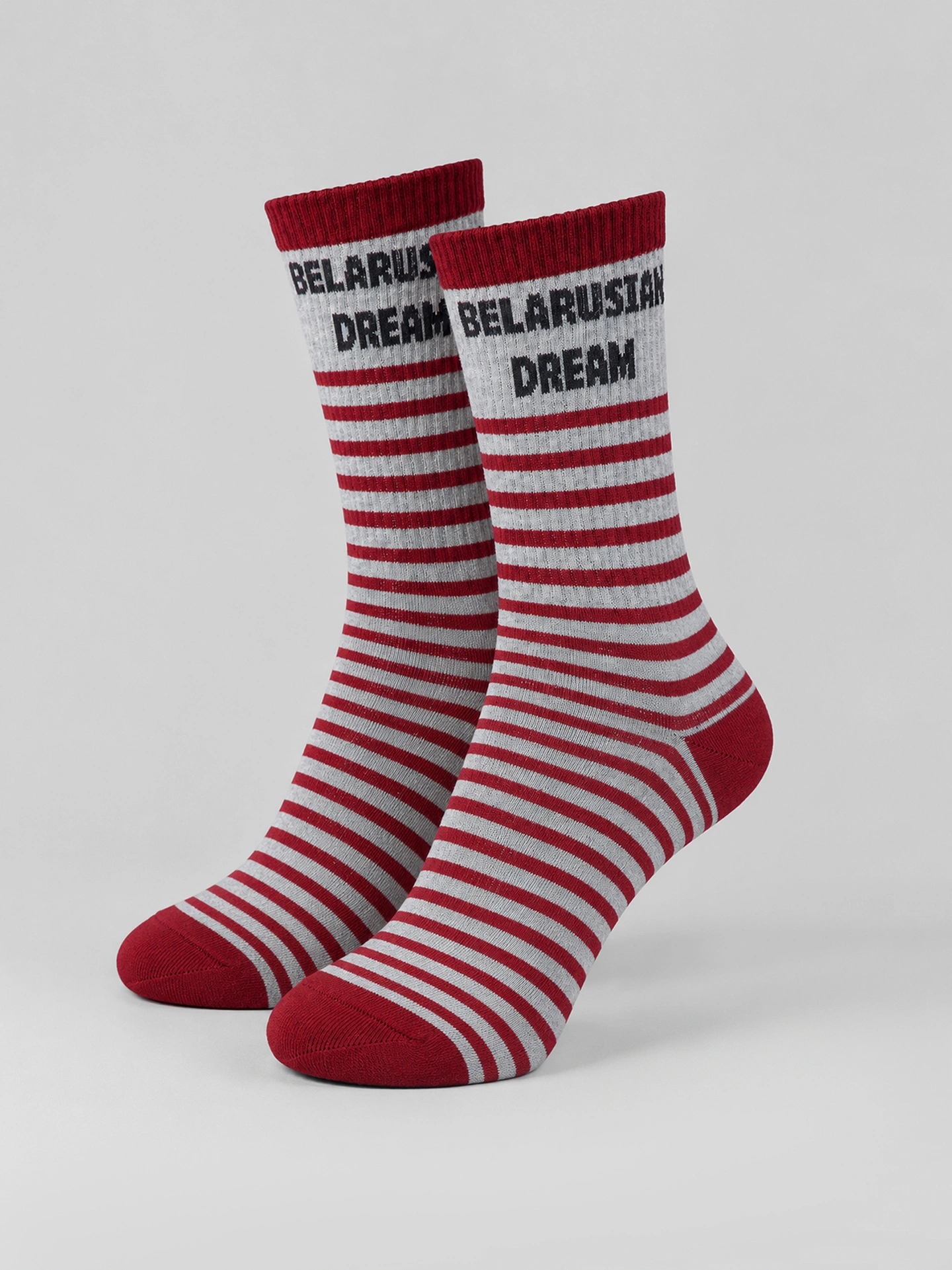 Носки mf x nkeeei унисекс серые с надписью "Belarusian dream"