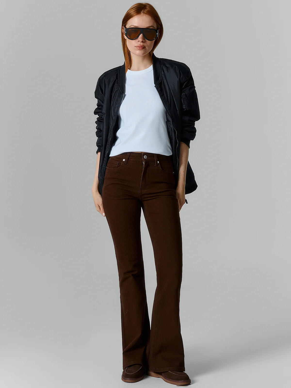Джинсы Flare fit женские коричневые